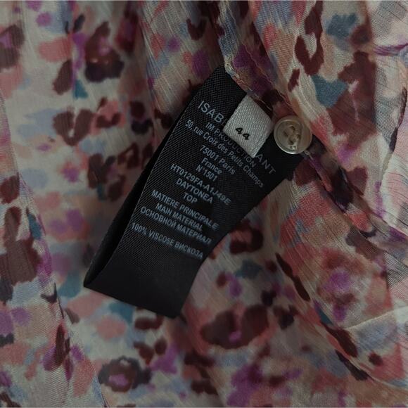 NWT Isabel Marant Étoile Daytonea Multicolor Printed Tie Front Blouse - Picture 8 of 11